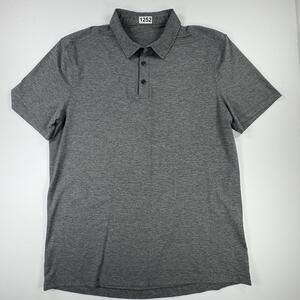 Lululemon Polo Shirt Mens Large Gray Lightweight Stretch Performance Golf Casual